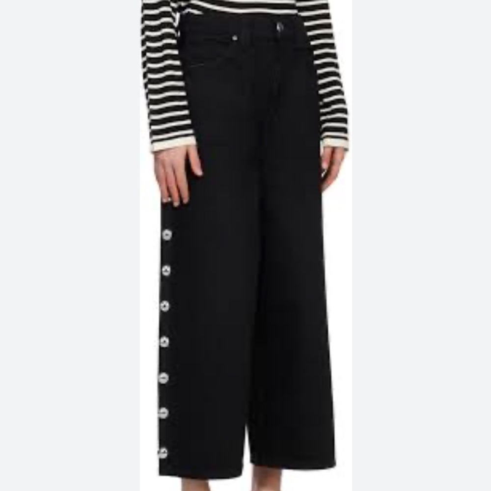 KHAITE Studded Black Cropped Pants